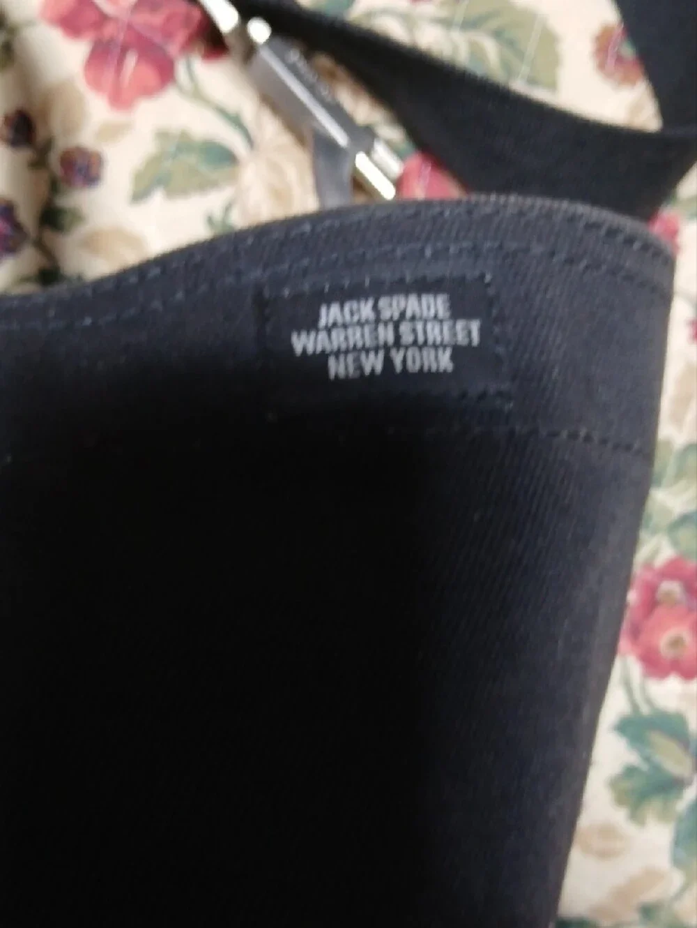 Jack Spade Warren Street Tote Bag Canvas with Black Leather Trim